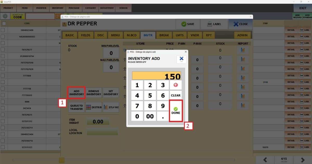 Add, remove and set inventory | VelaPOS KB